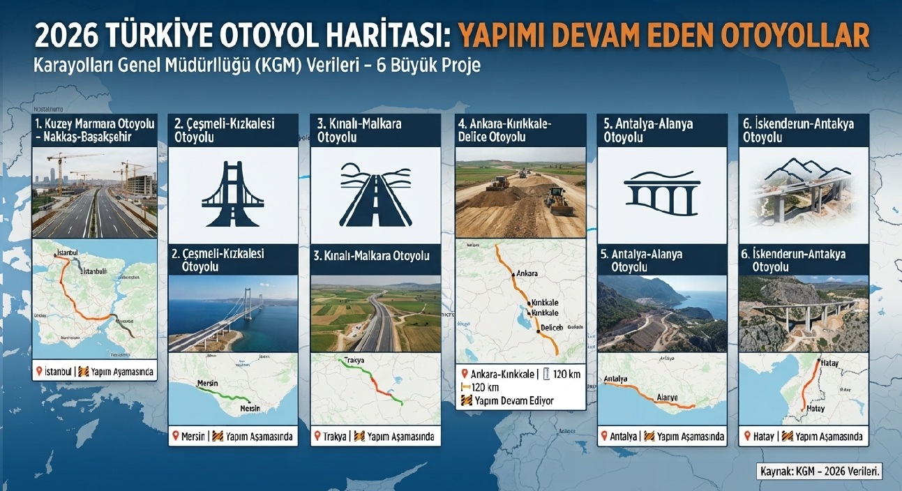 2026 Türkiye Otoyol Haritası: Yapımı Devam Eden Otoyollar Hangileri?